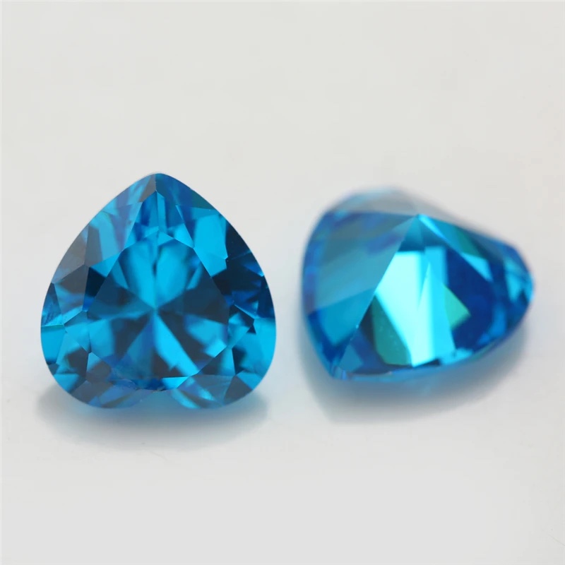 Heart Colored Cubic Zirconia Deep Sea Blue Loose Stone