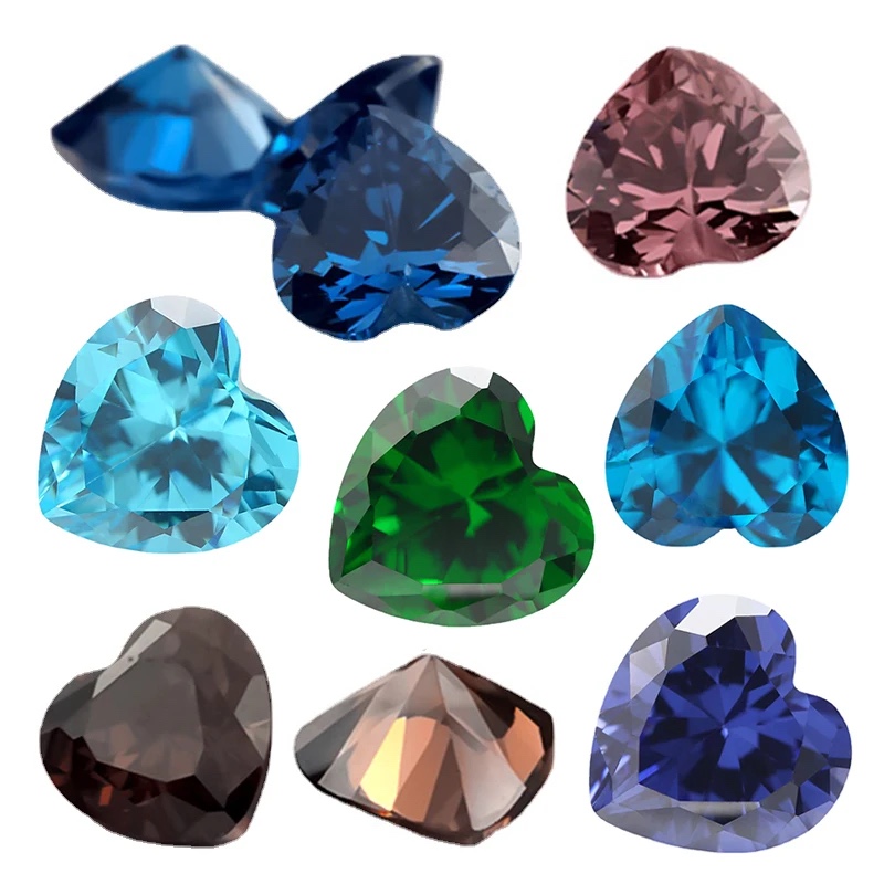 Heart Colored Cubic Zirconia Loose Stone