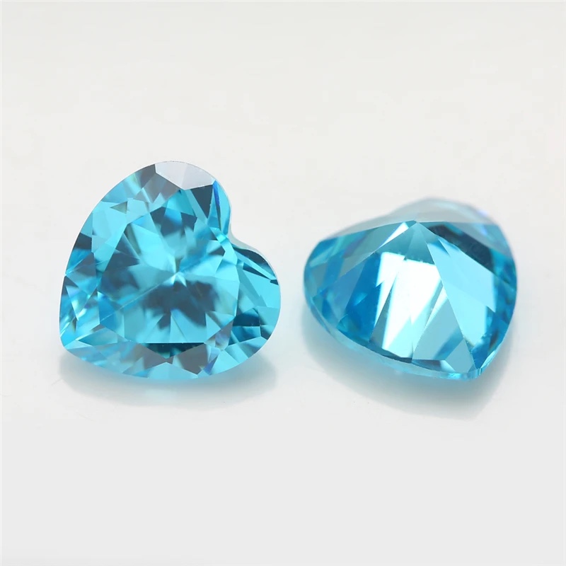 Heart Colored Cubic Zirconia Sea Blue Loose Stone