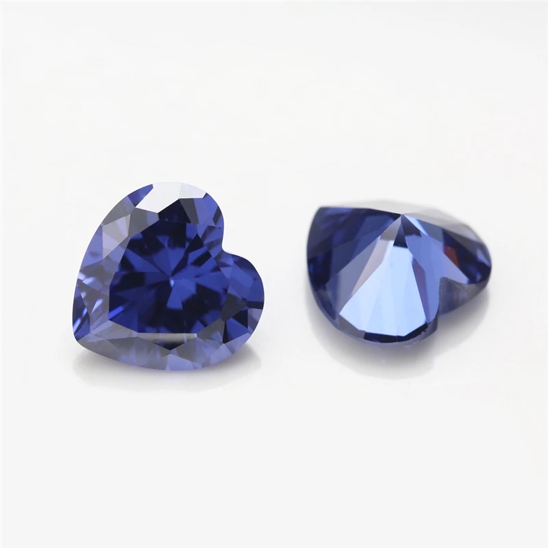 Heart Colored Cubic Zirconia Tanzanite Color Loose Stone