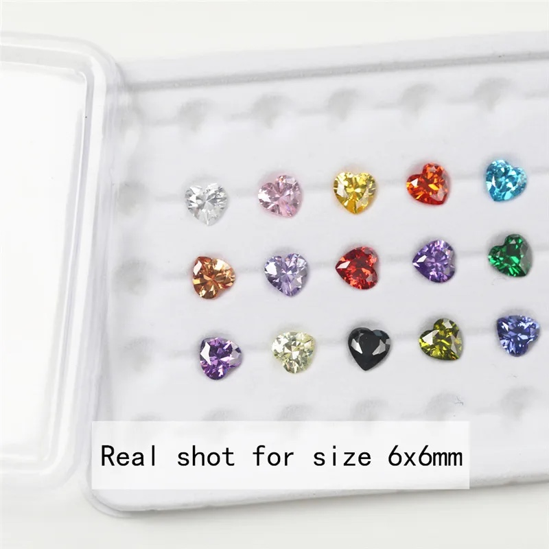 Heart Colored Cubic Zirconia Loose Stone