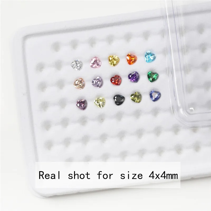 Heart Colored Cubic Zirconia Loose Stone