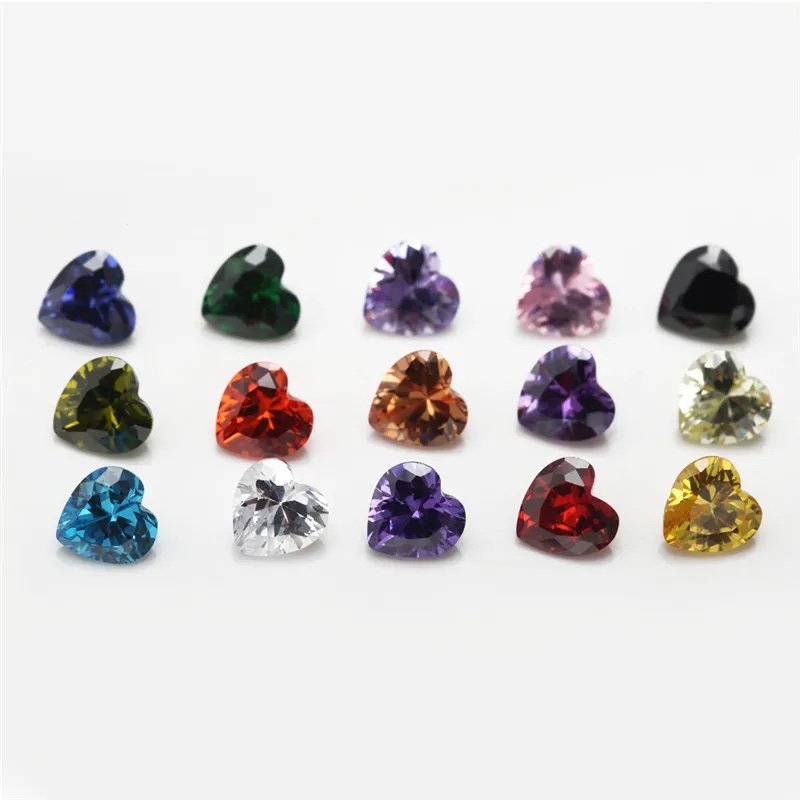 Heart Colored Cubic Zirconia Loose Stone