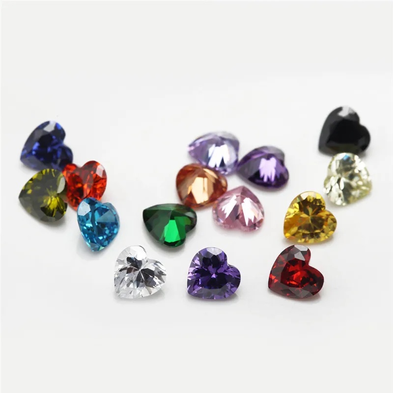 Heart Colored Cubic Zirconia Loose Stone