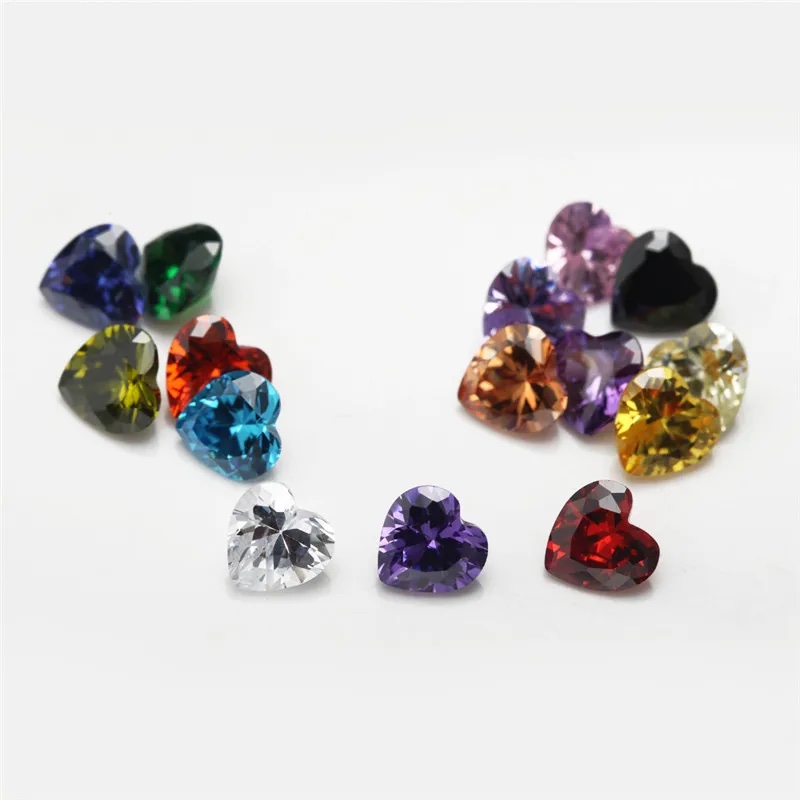 Heart Colored Cubic Zirconia Loose Stone