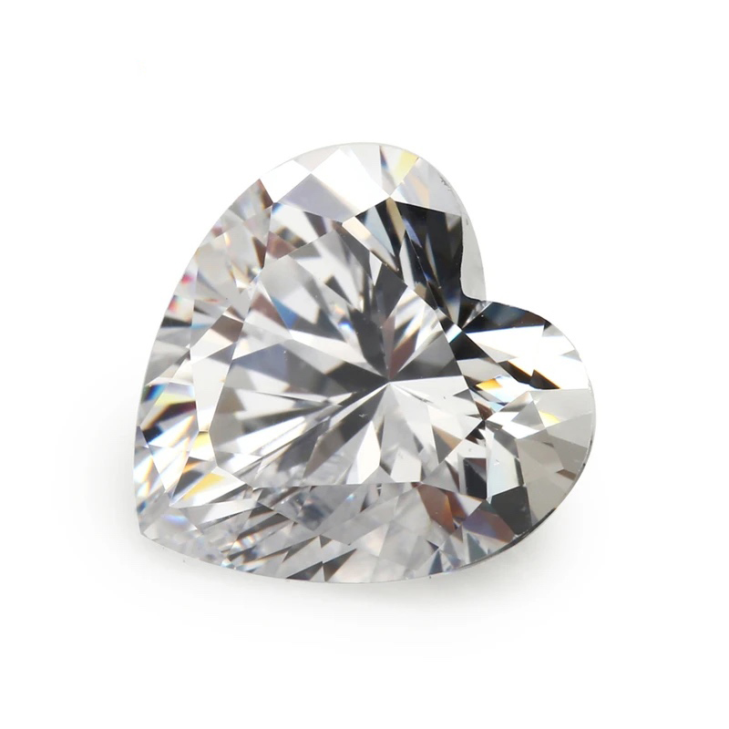 Heart White Cubic Zirconia Loose Stone