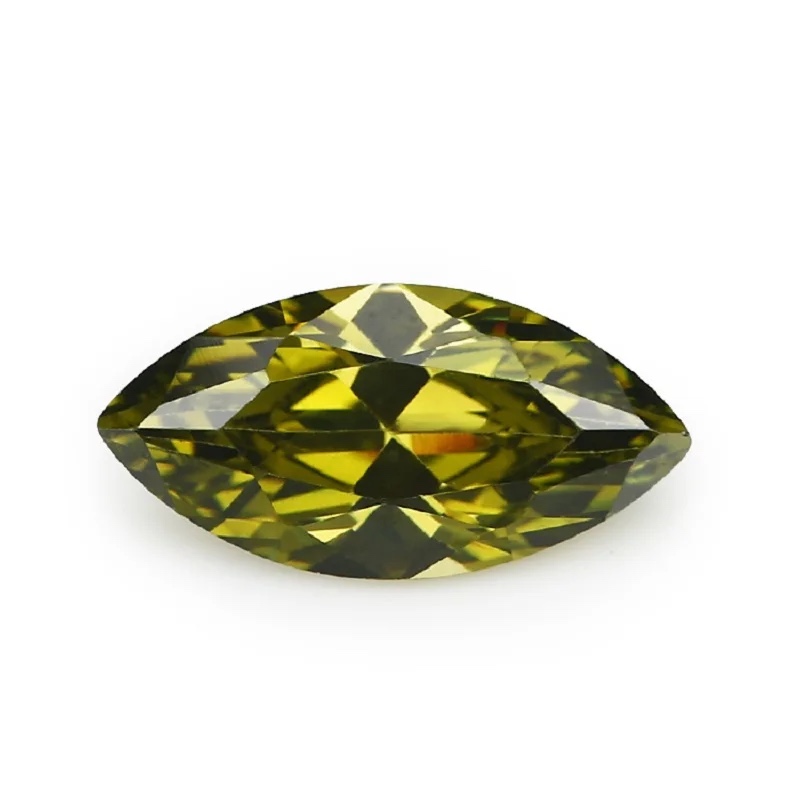 Marquise Colored Cubic Zirconia Olive Green Loose Stone