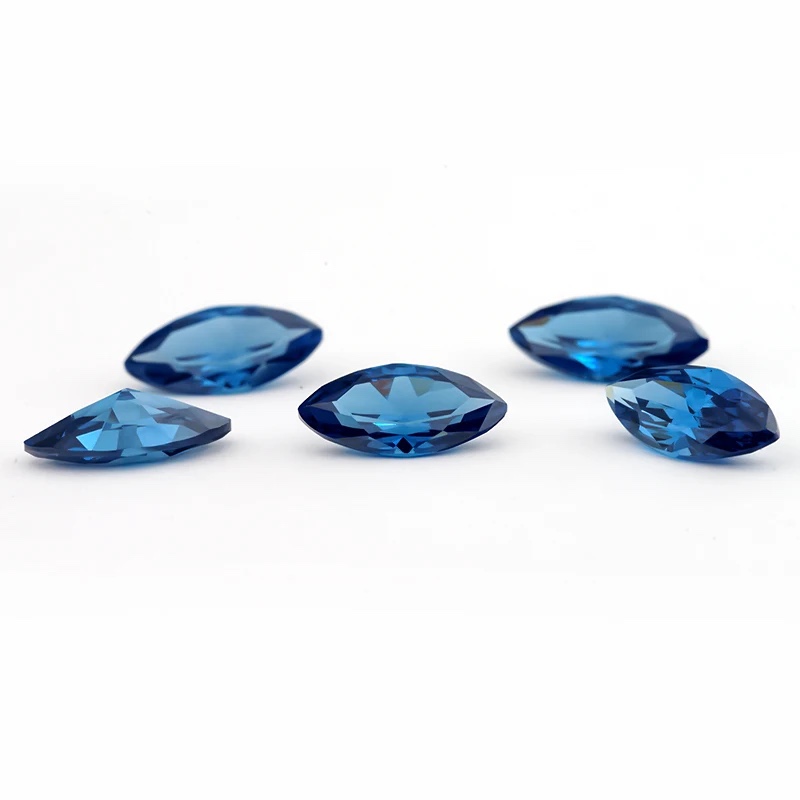 Marquise Colored Cubic Zirconia Blue Loose Stone