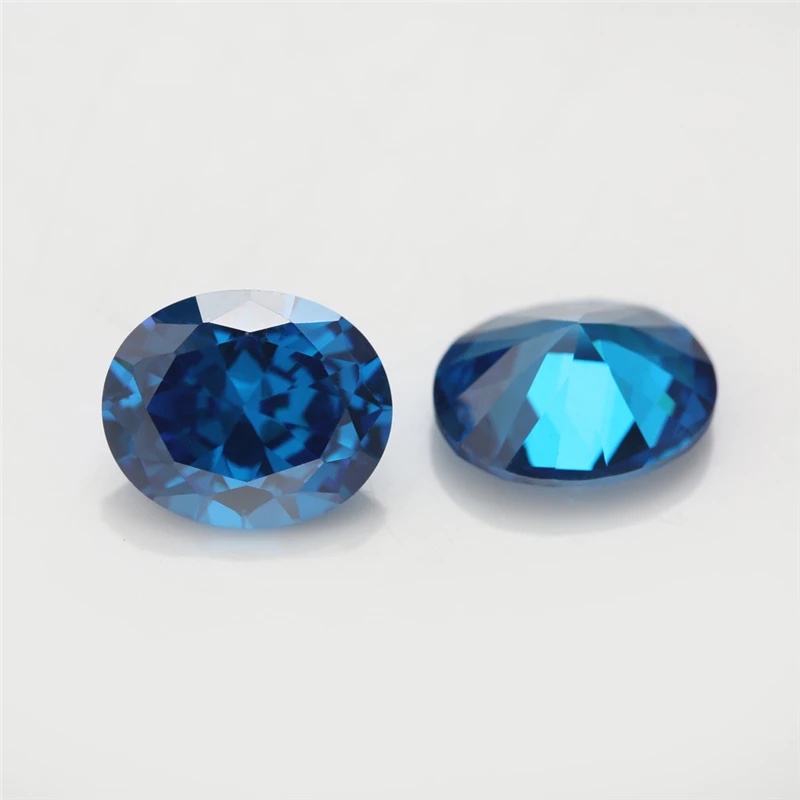 Oval Colored Cubic Zirconia Deep Sea Blue Loose Stone