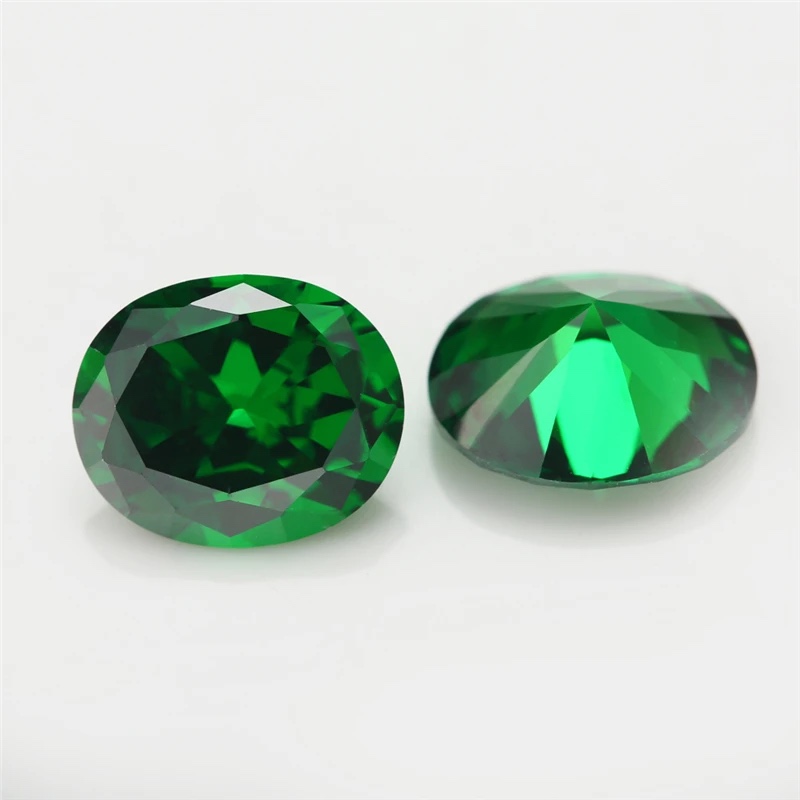 Oval Colored Cubic Zirconia Green Loose Stone