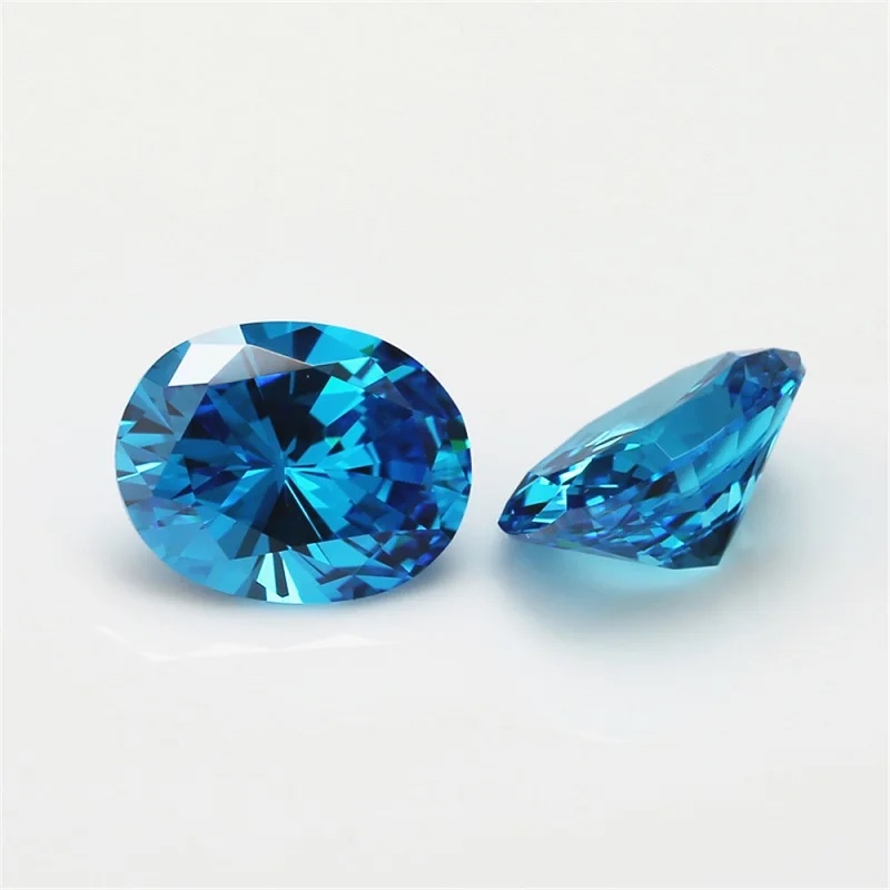 Oval Colored Cubic Zirconia Sea Blue Loose Stone
