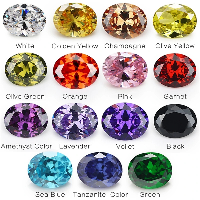 Oval Colored Cubic Zirconia Loose Stone