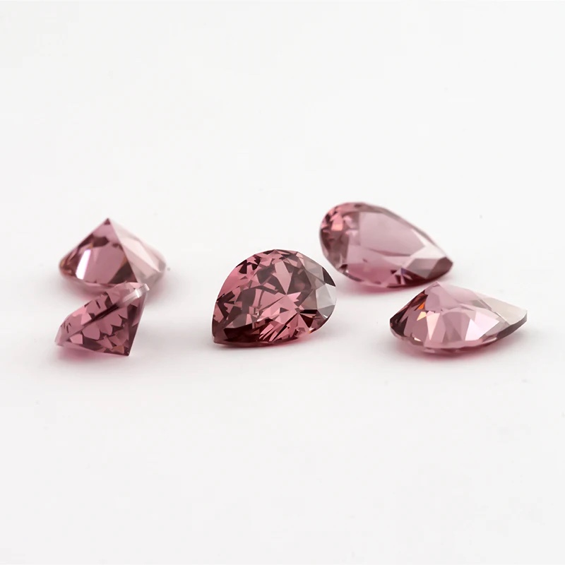 Pear Colored Cubic Zirconia Rhodolite Color Loose Stone