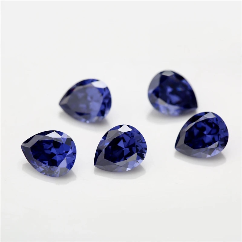Pear Colored Cubic Zirconia Tanzanite Color Loose Stone