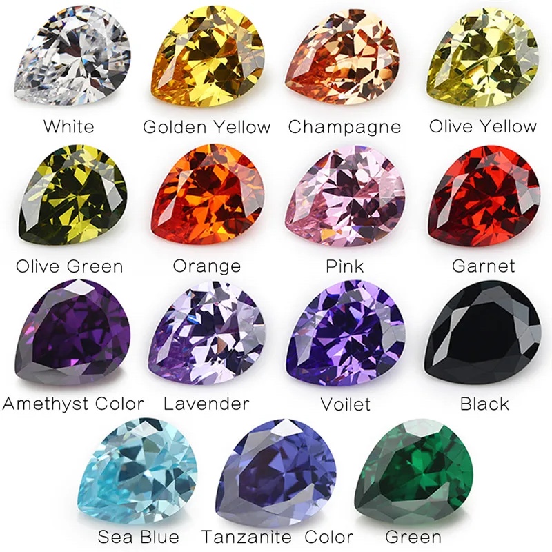 Pear Colored Cubic Zirconia Loose Stone