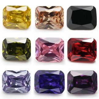 Rectangle Octagon Baguette Colored Cubic Zirconia Loose Stone