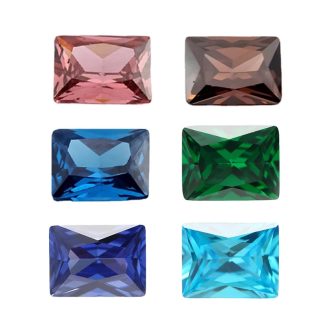 Rectangle Octagon Baguette Colored Cubic Zirconia Loose Stone