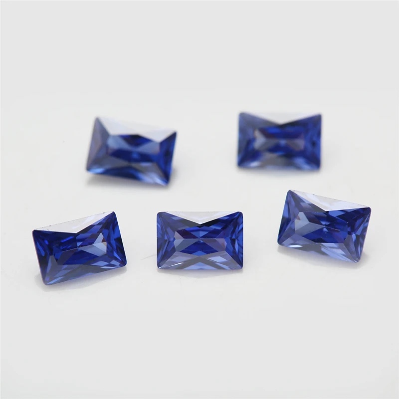 Rectangle Octagon Baguette Colored Cubic Zirconia Tanzanite Color Loose Stone