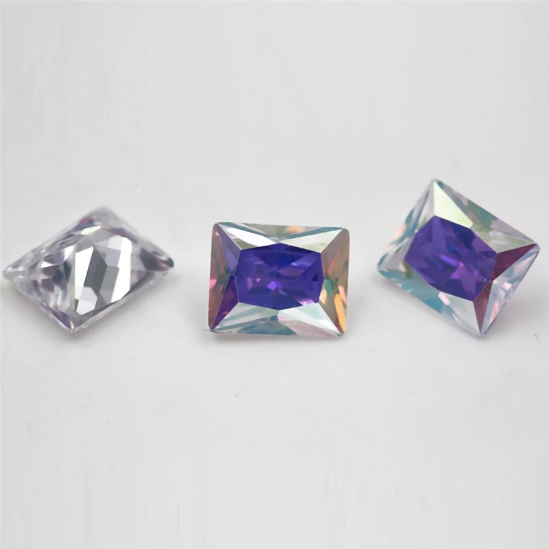 Rectangle Octagon Baguette Colored Cubic Zirconia Loose Stone