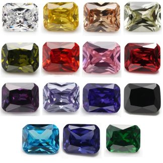 Rectangle Octagon Baguette Colored Cubic Zirconia Loose Stone