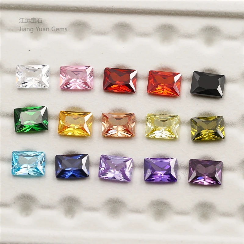 Rectangle Octagon Baguette Colored Cubic Zirconia Loose Stone