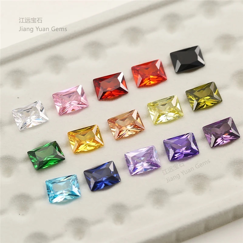Rectangle Octagon Baguette Colored Cubic Zirconia Loose Stone