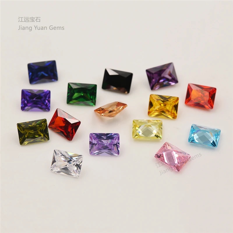 Rectangle Octagon Baguette Colored Cubic Zirconia Loose Stone