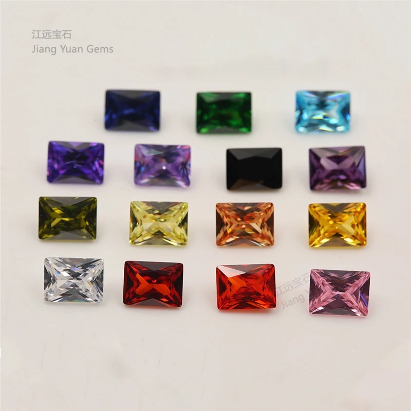 Rectangle Octagon Baguette Colored Cubic Zirconia Loose Stone