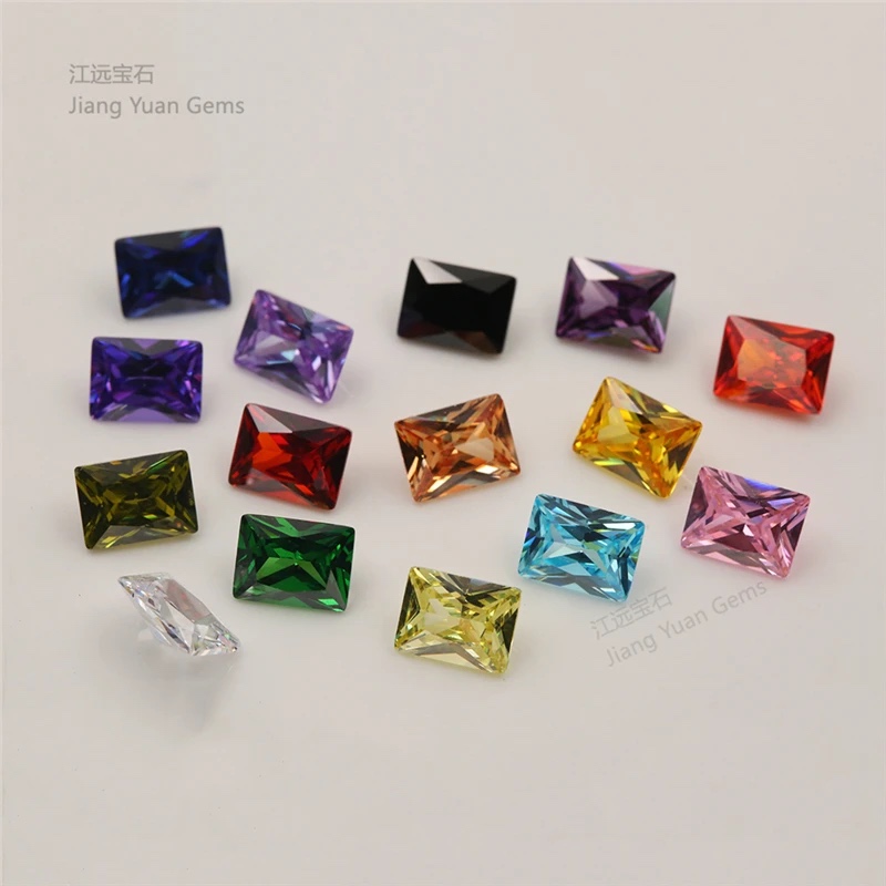 Rectangle Octagon Baguette Colored Cubic Zirconia Loose Stone