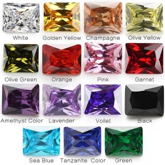 Rectangle Octagon Baguette Colored Cubic Zirconia Loose Stone