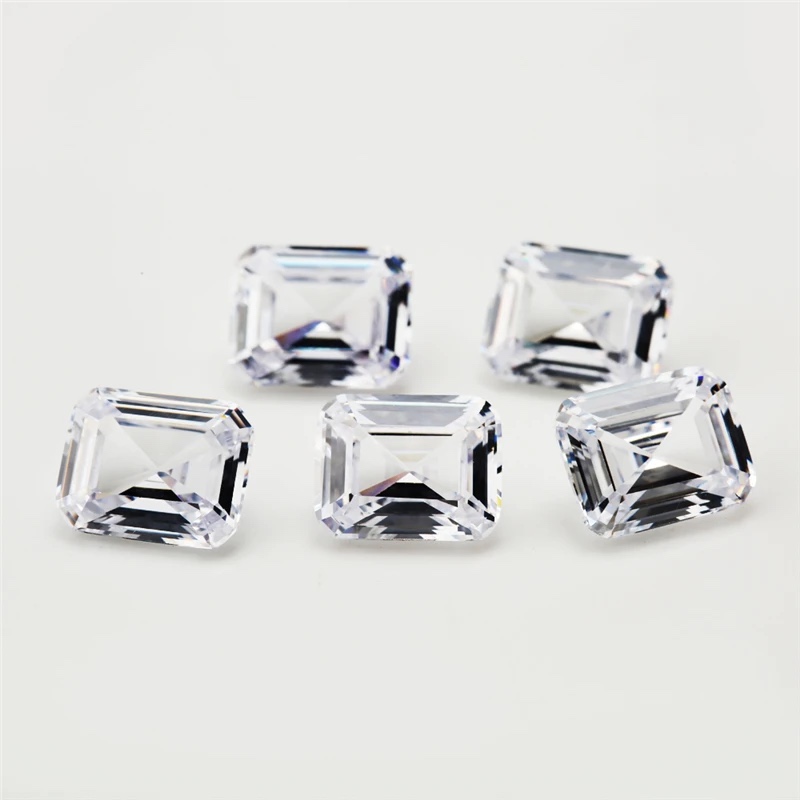 Rectangle Octagon Baguette White Cubic Zirconia Loose Stone