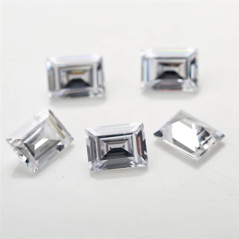 Rectangle Octagon Baguette White Cubic Zirconia Loose Stone