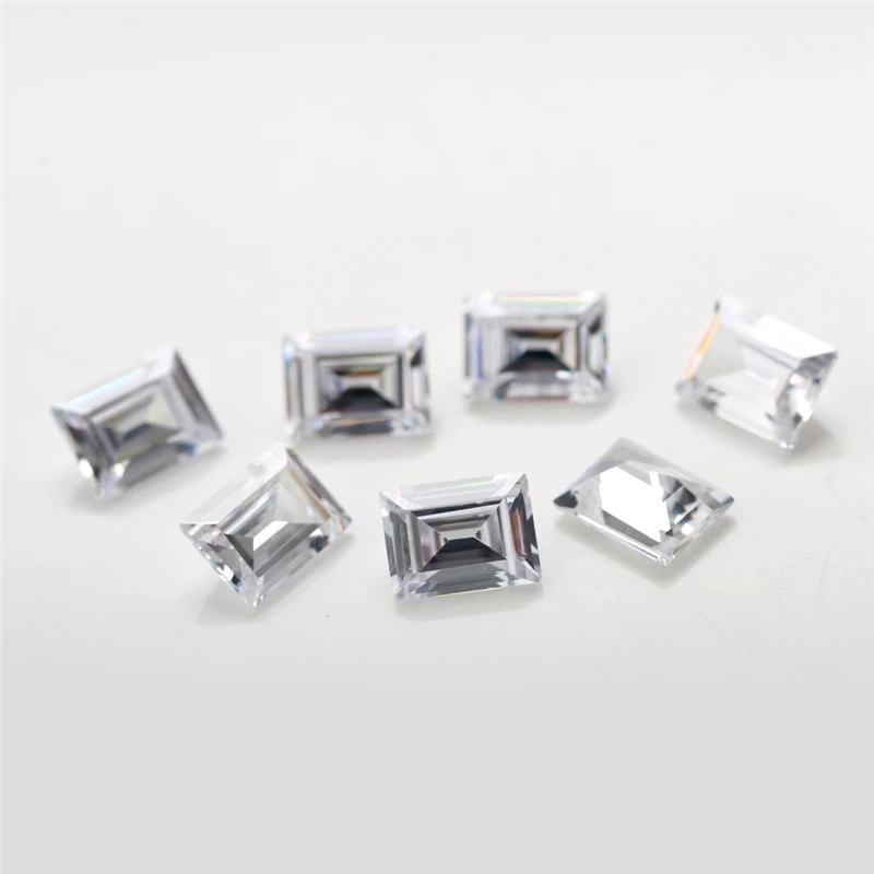 Rectangle Octagon Baguette White Cubic Zirconia Loose Stone