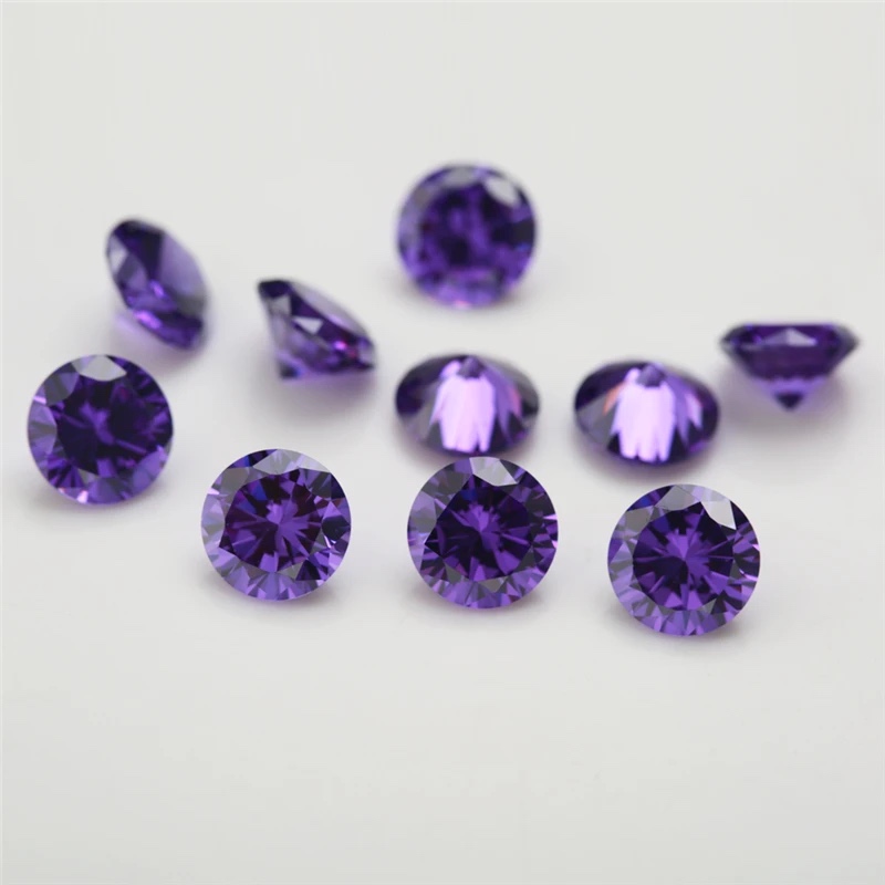 Round Colored Cubic Zirconia Loose Stone