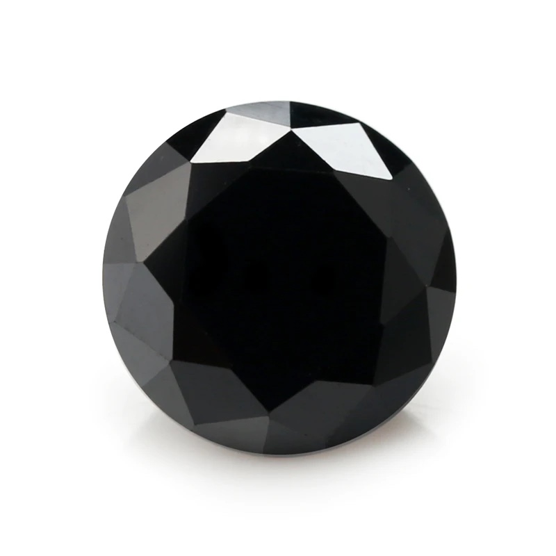 Round Colored Cubic Zirconia Black Loose Stone
