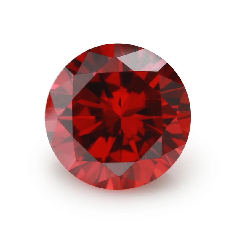 Round Colored Cubic Zirconia Garnet Loose Stone