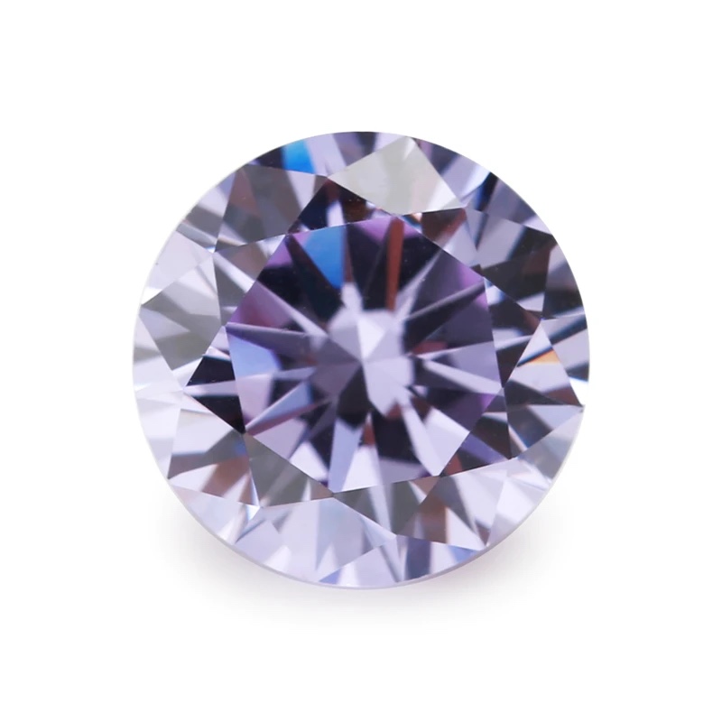Round Colored Cubic Zirconia Lavender Loose Stone