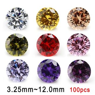 Round Colored Cubic Zirconia Loose Stone