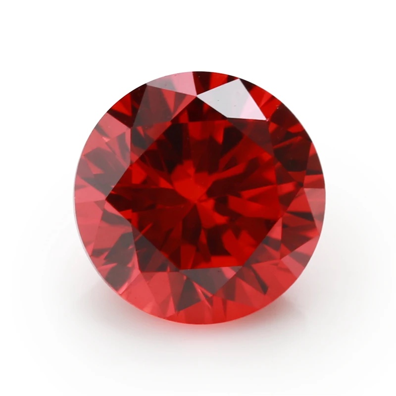Round Colored Cubic Zirconia Orange Loose Stone