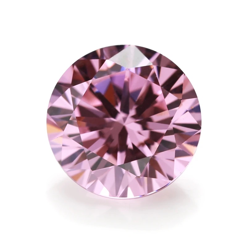 Round Colored Cubic Zirconia Pink Loose Stone
