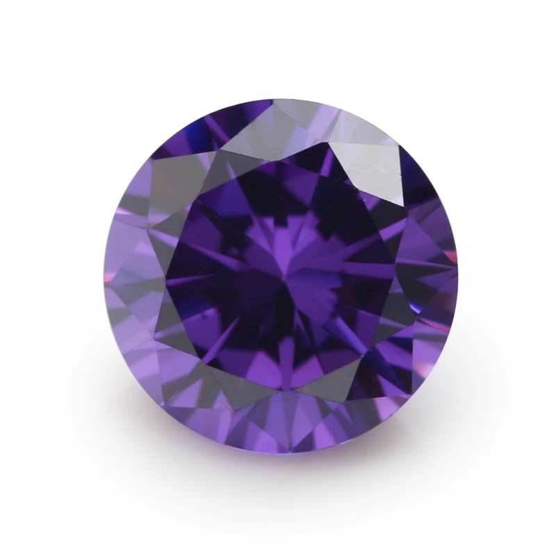Round Colored Cubic Zirconia Violet Loose Stone