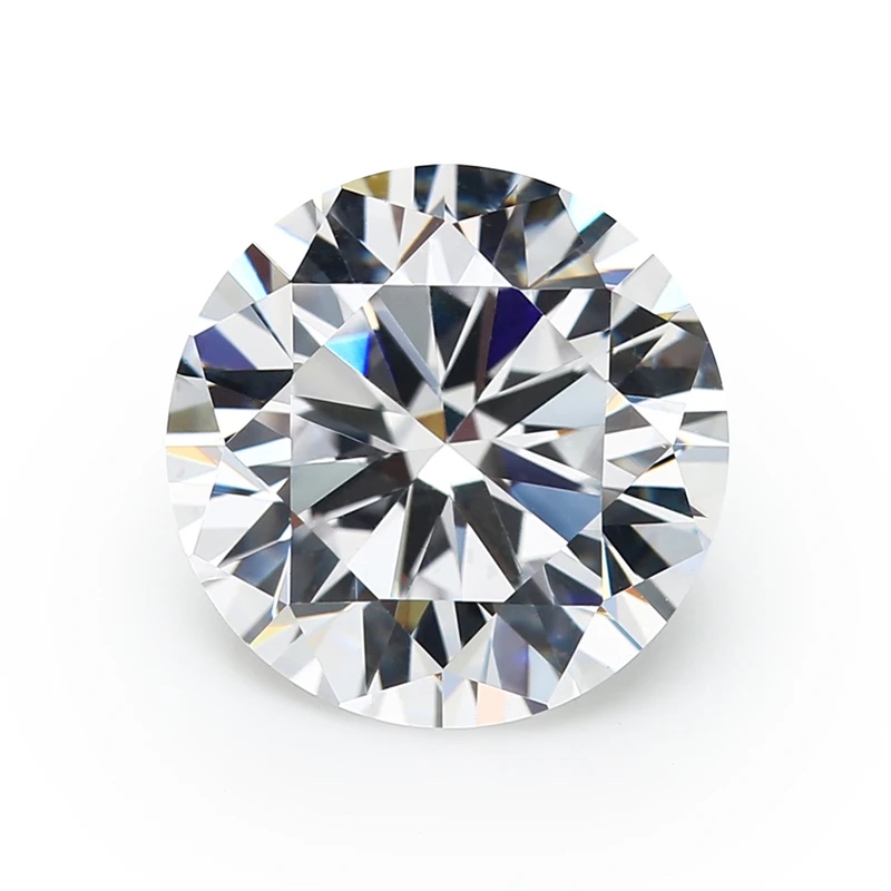 Round Colored Cubic Zirconia White Loose Stone