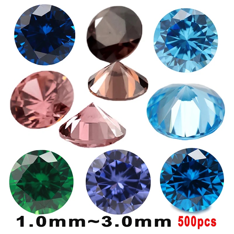 Round Colored Cubic Zirconia Loose Stone
