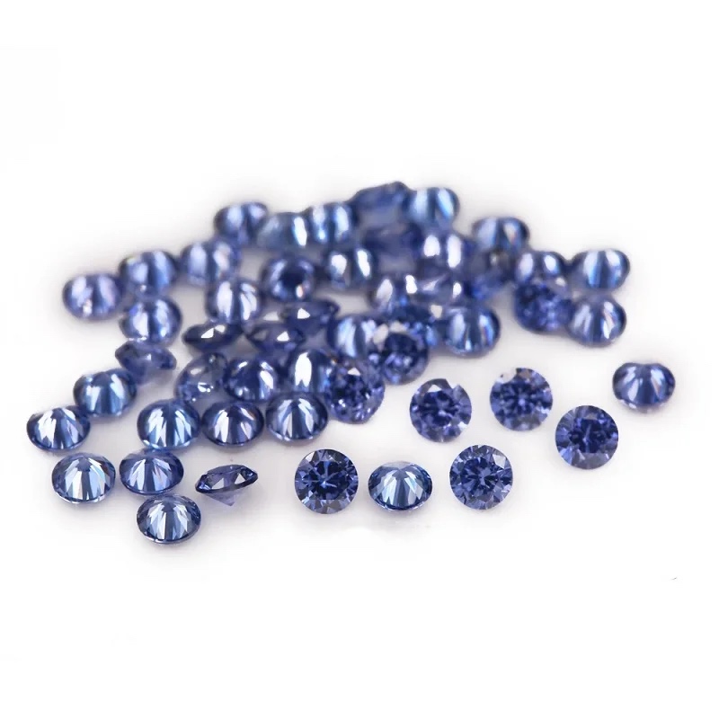 Round Colored Cubic Zirconia Tanzanite Color Loose Stone