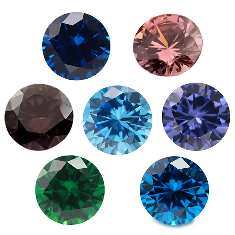 Round Colored Cubic Zirconia Loose Stone