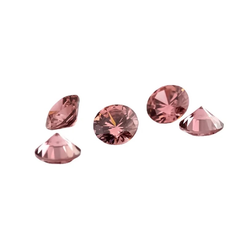 Round Colored Cubic Zirconia Rhodolite Color Loose Stone