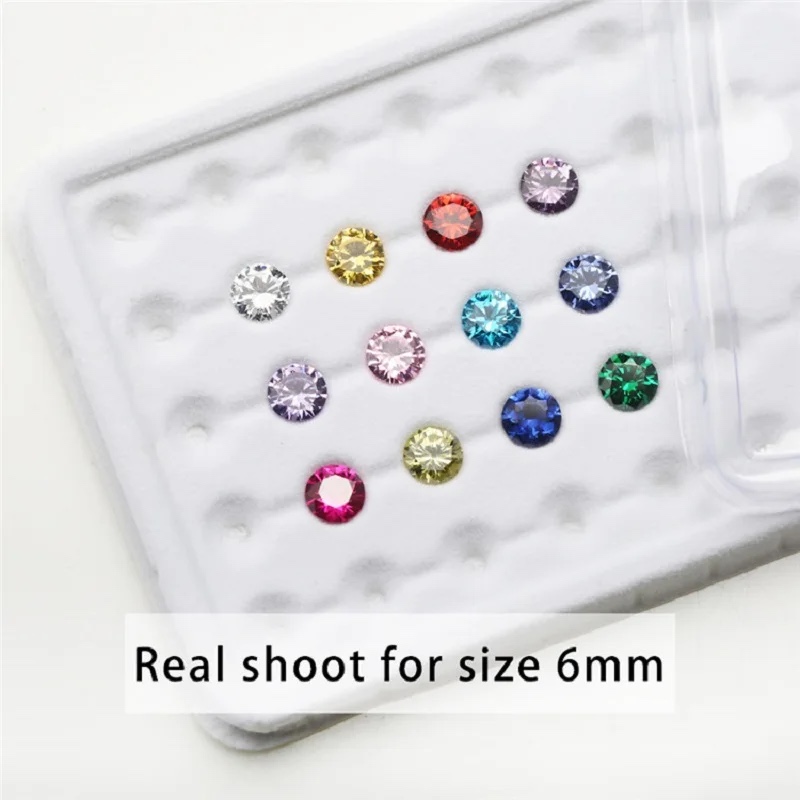 Round Colored Cubic Zirconia Loose Stone