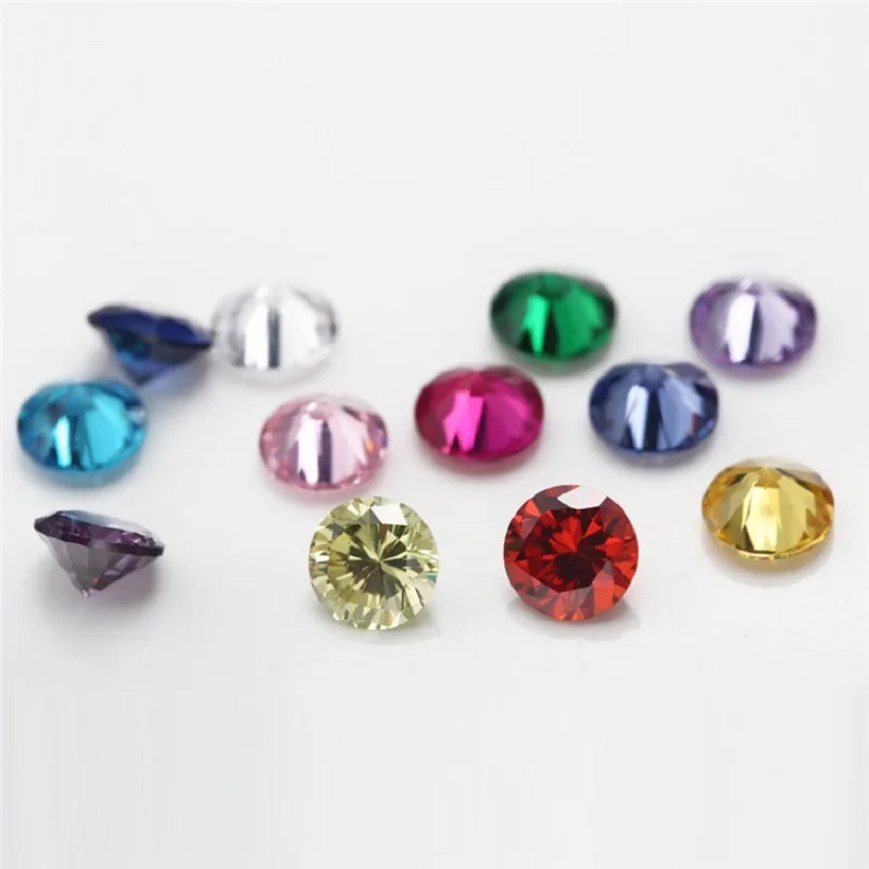 Round Colored Cubic Zirconia Loose Stone