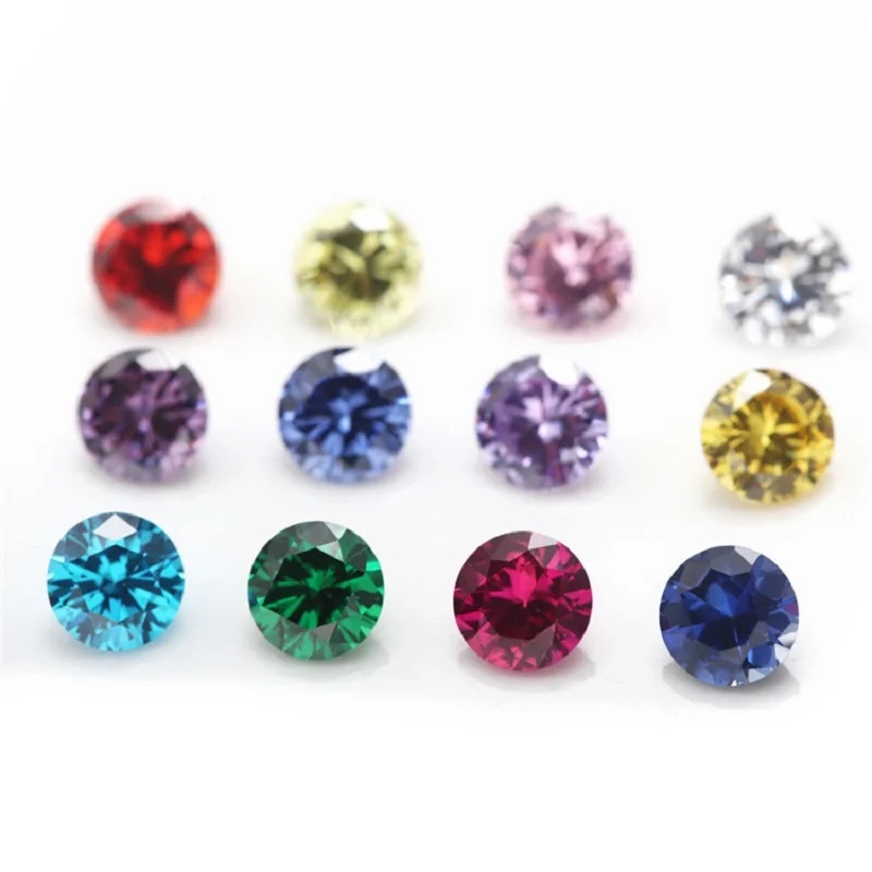 Round Colored Cubic Zirconia Loose Stone