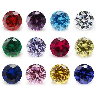 Round Colored Cubic Zirconia Loose Stone